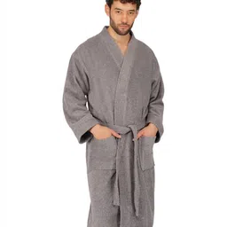 RANGOLI Men Noble Pure Cotton 400 GSM Bath Robe-54