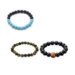 Divine souvenirs Unisex Set Of 3 Artificial Beaded Elasticated Bracelets-31