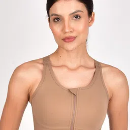 Poftik Full Coverage Removable Padding Racerback High Support Sports Bra-image-7