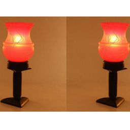 SOMIL Pink Printed Glass Cylindrical Shaped Table Lamp-image-90