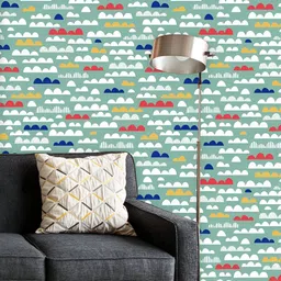ArtzFolio Printed UV-Resistant Anti-Bacterial Colorful Clouds Nursery Peel & Stick Wallpaper-image-14