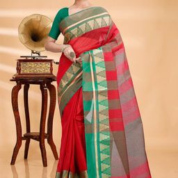 SRILOK Zari Pure Cotton Taant Saree-image-102