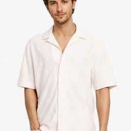 RARE RABBIT Men Comfort Cuban Collar Solid Cotton Boxy Casual Shirt-image-75
