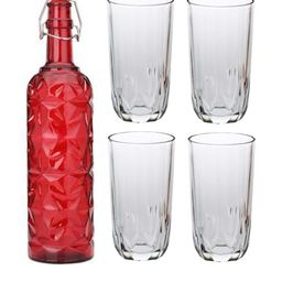 SOMIL Red Glass Airtight Can Bottle-image-79