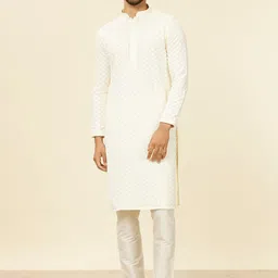 Manyavar Men Embroidered Regular Sequinned Kurta with Pyjamas-picture-21