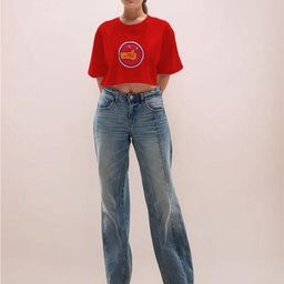 Zink London Women Graphic Printed Crop T-shirt-image-68