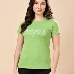 Louis Bayrad Women Dry Fit Typography Printed Round Neck T-shirt-image-72