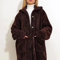 Trend Alacati stili Women Striped Longline Parka Jacket-image-88