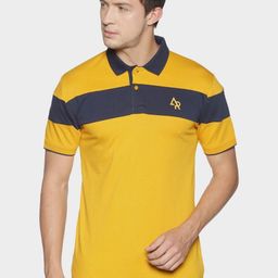 ADRO Men Colourblocked Polo Collar T-shirt-image-49