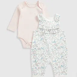 mothercare Girls Printed CottonDungarees-image-96