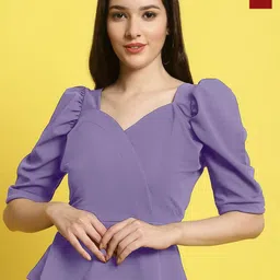 Metronaut Pack of 2 Women Short Puff Sleeves Sweetheart Neck Crop Top-picture-35