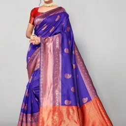 INDIOTSAV Woven Design Zari Banarasi Saree-image-42