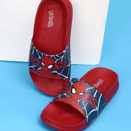 Kids Ville Boys Spiderman Printed Sliders-56