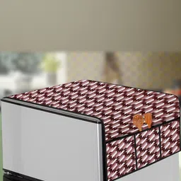 The Furnishing Tree Maroon Plastic Refrigerator Cover-image-64