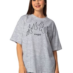 STATUS MANTRA Women Typography Printed Bio Finish Raw Edge T-shirt-image-87