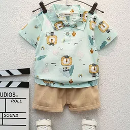 INCLUD Boys Printed Short Sleeves T-shirt With Shorts-image-83