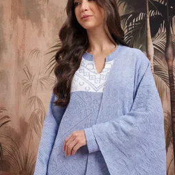 Sangria Ethnic Motifs Woven Design Straight Winter Kurta with Trousers & Dupatta-picture-49