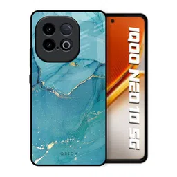QRIOH Unisex iQOO Neo 10 5G Abstract Golden Glitter Shockproof Real Glass Back Case-picture-47