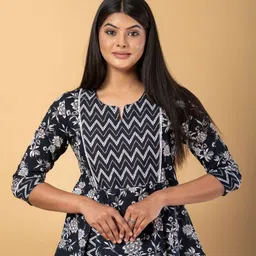 Jaitpuriya Women Floral Printed Cotton Cinched Waist Top-image-32