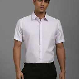 Louis Philippe Men Spread Collar Textured Cotton Formal Shirt-picture-48
