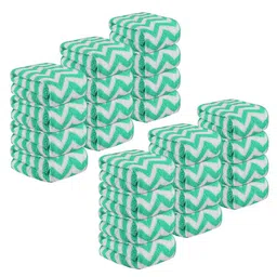 Kuber Industries 24Pcs Green & White Printed Microfibre 250 GSM Face Towels-image-71