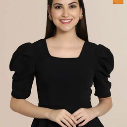Mast & Harbour Pack of 2 Women Solid Puff Sleeves Regular Top-picture-4