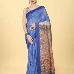 DIVASTRI Kalamkari Chanderi Saree-image-18