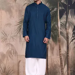 Sangria Men Self Design Straight Cotton Kurta-picture-21