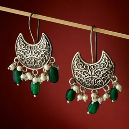 Fabindia Women Oxidised Contemporary Drop Earrings-38