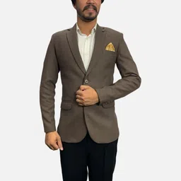GARGIAN Master Cut Men Solid Notched Lapel Collar Regular Fit Smart Casual Blazer-picture-44