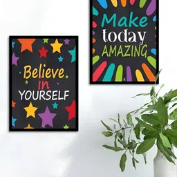 Myntra Elegant Homes Black & Red 2 Piece Synthetic Wood Other Wall Paintings-image-98