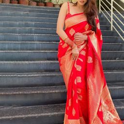 PAYAL CREATION Floral Embroidered Banarasi Saree-58