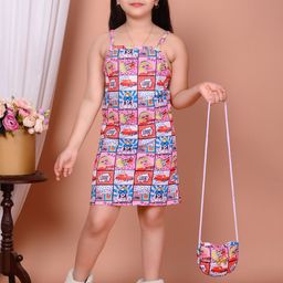 Zenat Girls Conversational Printed Bodycon Dress-image-72