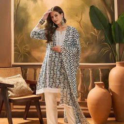 Sangria Printed Kurta Trouser With Dupatta-picture-7