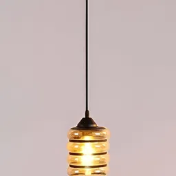 GAUVIK Black Textured Glass Ceiling Lamp-10