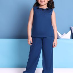 Baawri Girls Embroidered Round Neck Top With Trousers-image-69