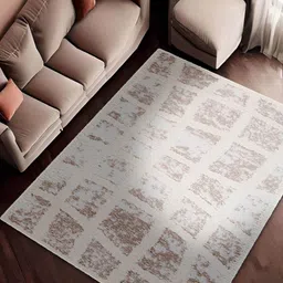 Sapana Carpet-Mats Beige Geometric Shaggy Polyester Carpet-image-63