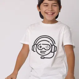 Wakai Boys Printed Organic Cotton Raw Edge T-shirt-image-75