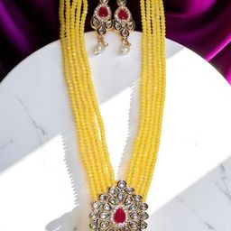 Jolly Faces Stone Studded & Beaded Jewellery Set-image-36