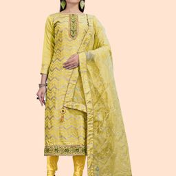 HERE&NOW Embellished Unstitched Dress Material-picture-2