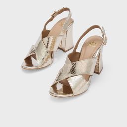Sole To Soul Textured Party Block Sandals with Buckles-image-98