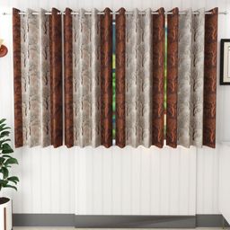 BELLA TRUE Brown & Black 4 Pieces Abstract Window Curtains-13