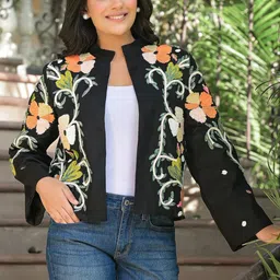 Zolo Label Women Floral Lightweight Crop Puffer Jacket with Patchwork-image-78