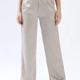 High Star Women Relaxed Loose Fit High-Rise Easy Wash Trousers-image-67