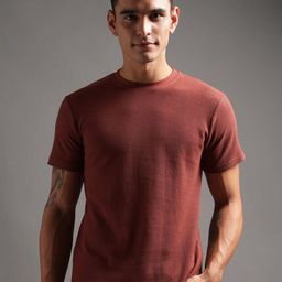 String Scape Men Honeycomb Waffle Textured Crew NeckCombed Cotton T-Shirt-image-19