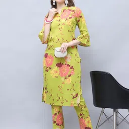 Rajnandini Cotton Jaipuri Printed Straight Kurta With Pant Co-Ords image 3