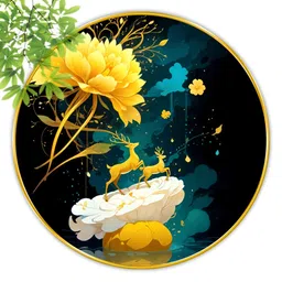 SAF Black & Yellow 1 Piece Wood Birds and Animals Wall Paintings-image-54