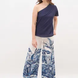 Styli Printed Off-Shoulder Top With Wide-Leg Palazzos-picture-4