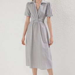 Trendyol Striped A-Line Midi Dress-image-18
