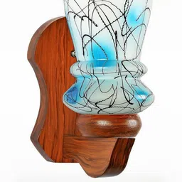 Somil Premium Designer Glass Wall / Night Lamp Elegant & Stylish Dcor Accent for Modern Interiors, color, Blue, Black, White, Size:- 19 X 25 X 28 CM-image-14